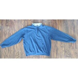 Peter Millar Sweater Mens Large Blue Crown Comfort 1/4 Zip Pullover